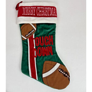 Football Christmas Stocking Touch Down Merry Christmas 2008 vintage